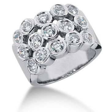 18K Bezel Set Sequenced Round Brilliant Diamond Anniversary Ring (1.5ctw.)