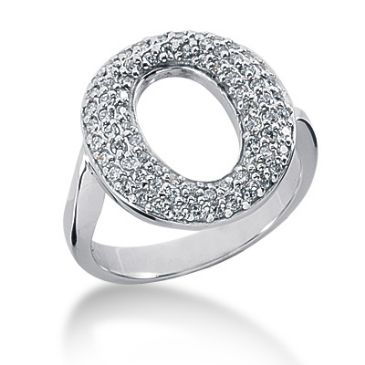 18K O Shaped Round Brilliant Diamond Anniversary Ring (0.56ctw)