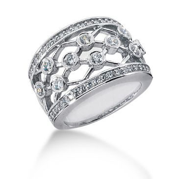 18K Linked Round Brilliant Diamond Anniversary Ring (0.92ctw.)