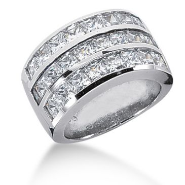 18K Princess Cut Diamonds Channel Set Anniversary Ring (4.08ctw.)