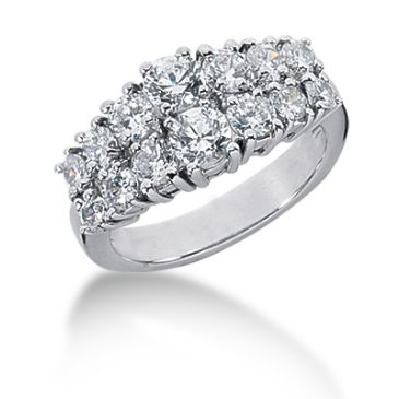 18K Prong Round Brilliant Diamond Anniversary Ring (2.0ctw.)