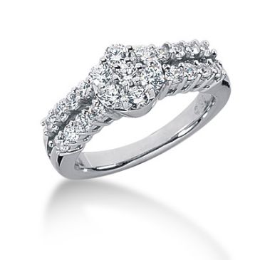 18K Round Brilliant Imbedded Diamond Anniversary Ring (0.97ctw.)