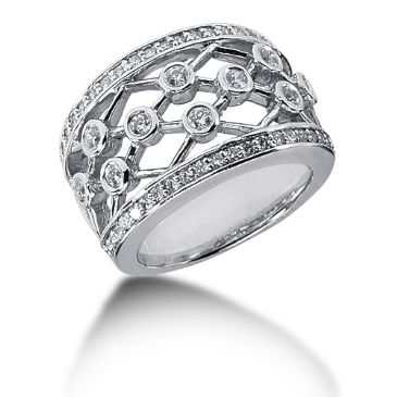 18K Round Brilliant Linked Diamonds Anniversary Ring (0.72ctw.)