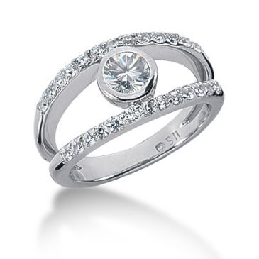 18K Split Round Brilliant Diamond Anniversary Ring (0.77ctw.)