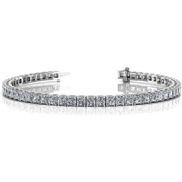 18K White Gold Diamond Princess Cut 4 Prong Tennis Bracelet (8.96ctw.)