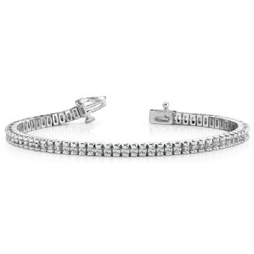 18K White Gold Diamond Round Brilliant Channel Set Tennis Bracelet (2.98ctw.)