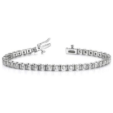 18K White Gold Diamond Round Brilliant Channel Set Tennis Bracelet (3.9ctw.)