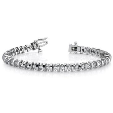 18K White Gold Diamond Round Brilliant Prong Set Tennis Bracelet (4.0ctw.)