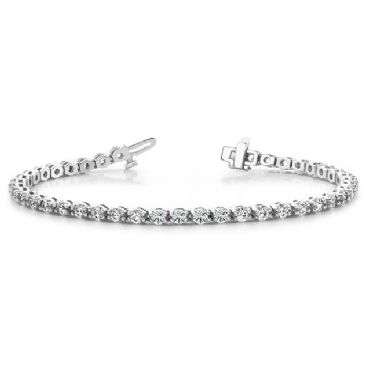 18K White Gold Diamond Round Brilliant Prong Set Tennis Bracelet (4.95ctw.)