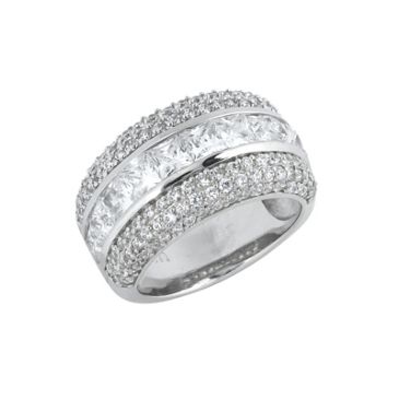 18K White Gold Princess Centred Diamod Anniversary Band (4.00ctw.)