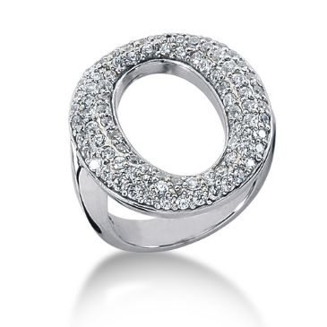 18K Wide 'O' Shaped Diamond Anniversary Ring (1.29ctw.)
