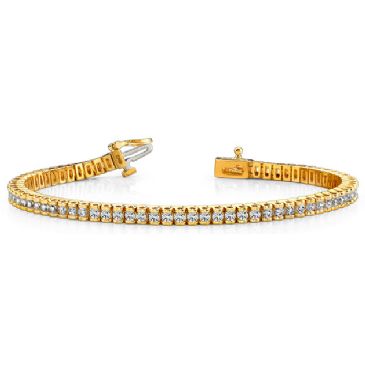 18K Yellow Gold Diamond Round Brilliant Channel Set Tennis Bracelet (2.98ctw.)