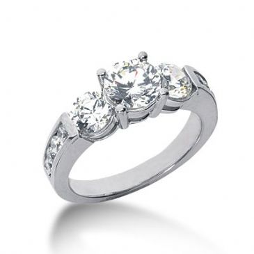 14K Side Stone Diamond Engagement Ring   2.46 ctw 2003-ENGSS14K-6029