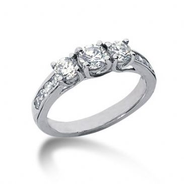 14K Side Stone Diamond Engagement Ring   1.15 ctw 2004-ENGSS14K-6135