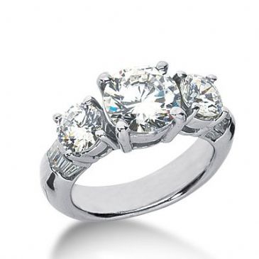 14K Side Stone Diamond Engagement Ring   4.60 ctw 2007-ENGSS14K-6059