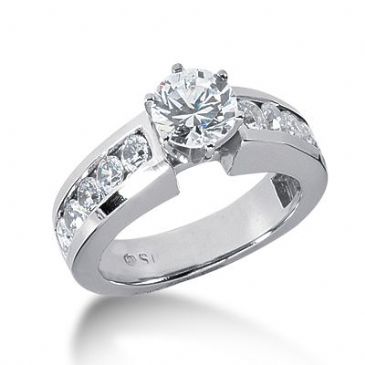 18K Side Stone Diamond Engagement Ring   2.0 ctw 2008-ENGSS18K-2661