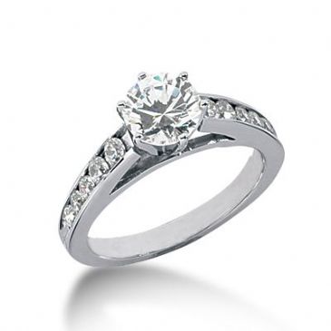 14K Side Stone Diamond Engagement Ring   1.40 ctw 2009-ENGSS14K-1024