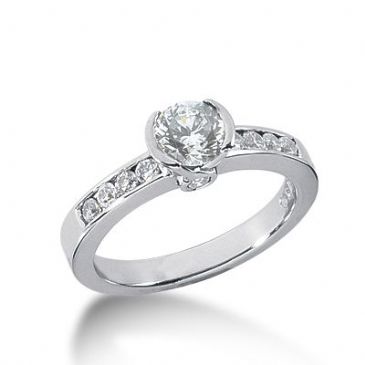 14K Side Stone Diamond Engagement Ring   0.90 ctw 2011-ENGSS14K-3077