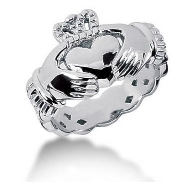 Men's Platinum Irish Claddagh Ring 104PLAT-MDR1011