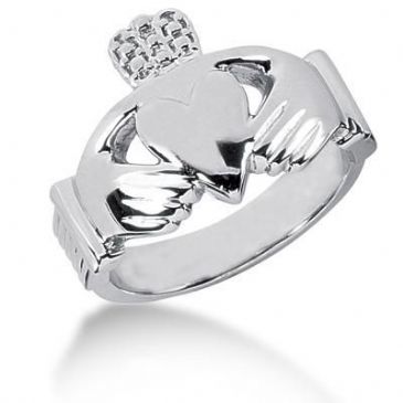 Men's Platinum Irish Claddagh Ring 106PLAT-MDR114