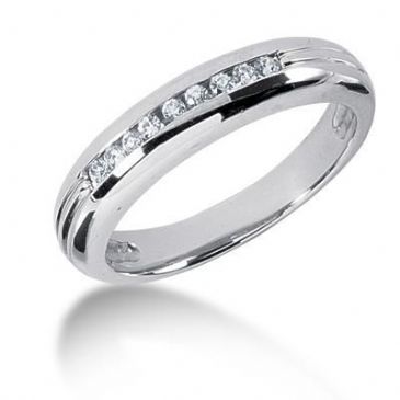 Men's Platinum Diamond Ring 9 Round Stone 116PLAT-MDR1265