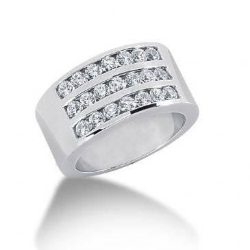 18K Gold Diamond Anniversary Wedding Ring 21 Round Brilliant Diamonds 1.05ctw 108WR28918K