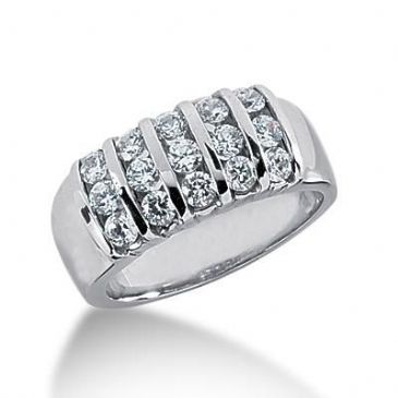 950 Platinum Diamond Anniversary Wedding Ring 15 Round Brilliant Diamonds 1.05ctw 110WR1289PLT