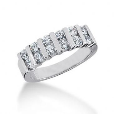 18K Gold Diamond Anniversary Wedding Ring 12 Round Brilliant Diamonds 0.84ctw 112WR219918K