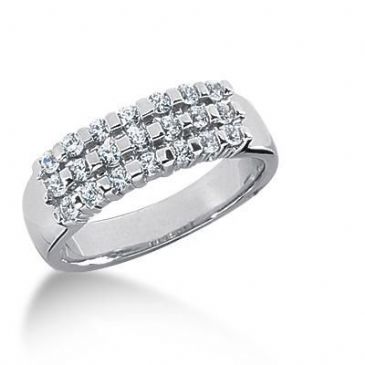 18K Gold Diamond Anniversary Wedding Ring 21 Round Brilliant Diamonds 0.53ctw 123WR126618K