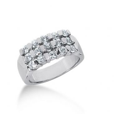 950 Platinum Diamond Anniversary Wedding Ring 15 Round Brilliant Diamonds 1.05ctw 126WR1245PLT