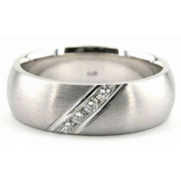 950 Platinum 6.5mm Diamond Wedding Bands Rings 0885