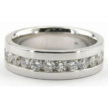 18K Gold 7mm Diamond Wedding Bands Rings 0884