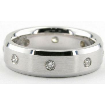 Platinum 950 6mm Diamond Wedding Bands Rings 0882