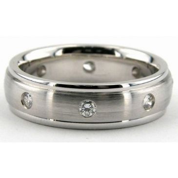 Platinum 950 6mm Diamond Wedding Bands Rings 0856