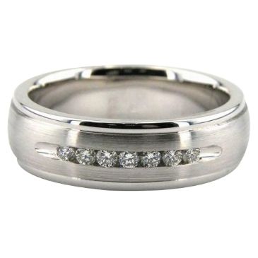 Platinum 950 7mm Diamond Wedding Bands Rings 1221