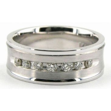 950 Platinum 7mm Diamond Wedding Bands Rings 1231