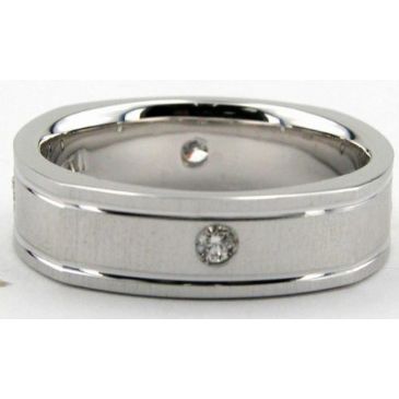Platinum 950 6.5mm Diamond Wedding Bands Rings 0887