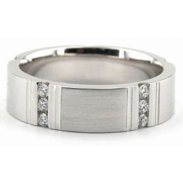 950 Platinum 6mm Diamond Wedding Bands Rings 1947