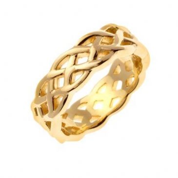 14K Gold 7mm Celtic Weave Wedding Band 4027