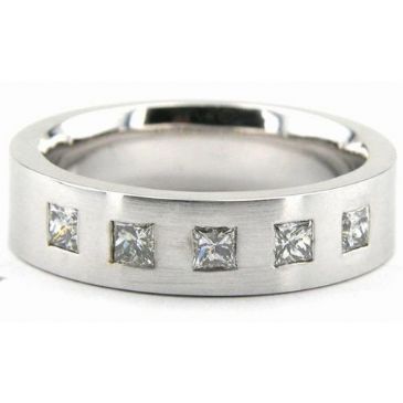 950 Platinum 6mm Diamond Wedding Bands Rings 1963