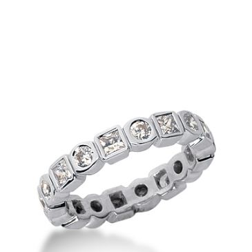 950 Platinum Diamond Eternity Wedding Bands, Bezel Setting 1.00 ctw. DEB198PLT