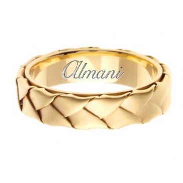 14K Gold 5mm Handmade Wedding Ring 078 Almani