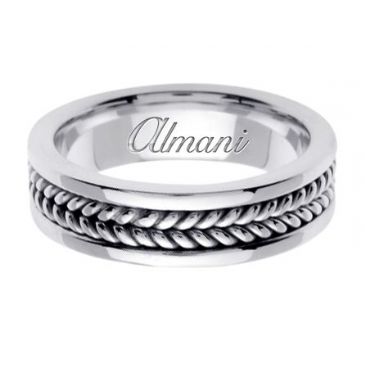 14K Gold 6mm Handmade Wedding Ring 091 Almani