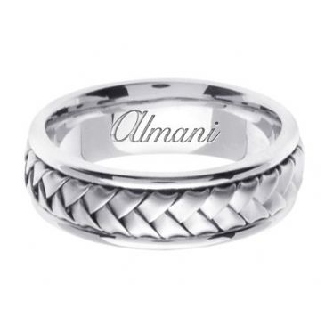 14K Gold 7mm Handmade Wedding Ring 057 Almani