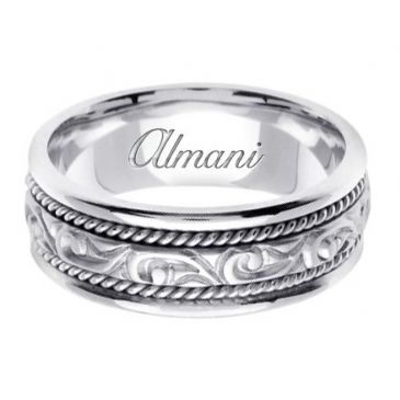 14K Gold 7mm Handmade Wedding Ring 069 Almani