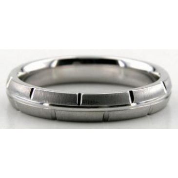 Platinum 950 4mm Diamond Cut Wedding Band 611-4