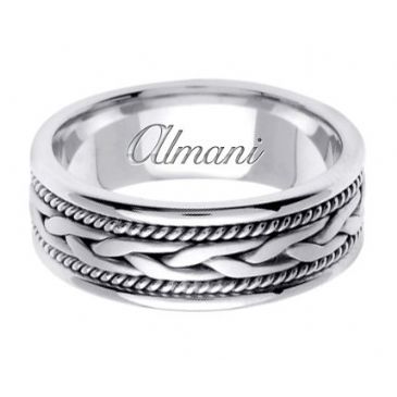18K Gold 7mm Handmade Wedding Ring 083 Almani