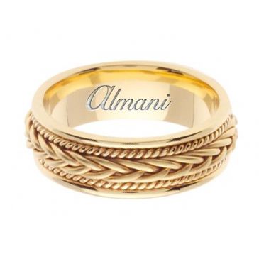 14K Gold 7mm Handmade Wedding Ring 088 Almani