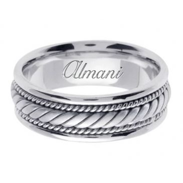 14K Gold 7mm Handmade Wedding Ring 095 Almani