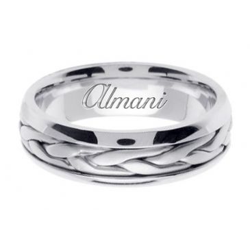 18K Gold 7mm Handmade Wedding Ring 102 Almani